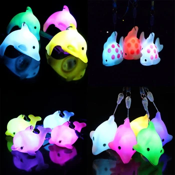 

Cartoon Aquarium Animal LED Glow Light Dolphin Shark Octopus Light Pendants Necklace Glow Party wedding birthday