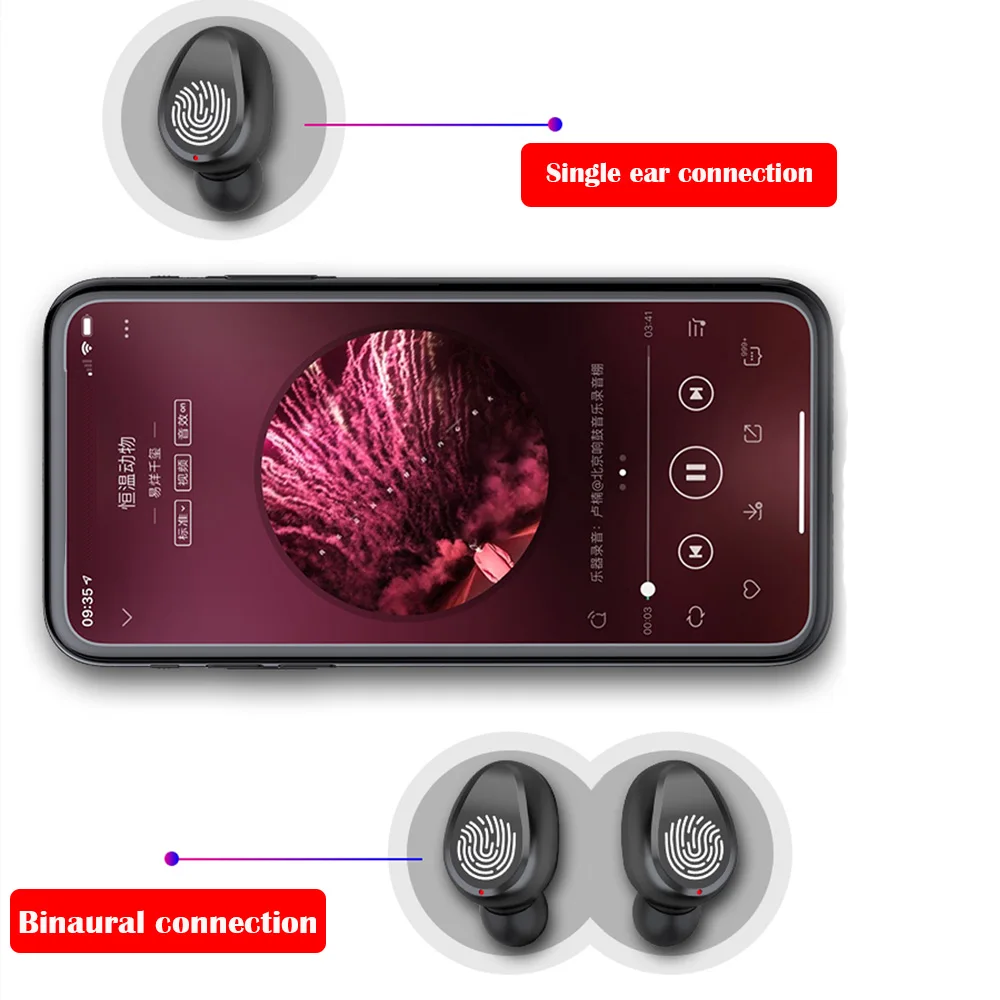 TWS беспроводные наушники Bluetooth сенсорные стерео гарнитура с зарядной коробкой 2000