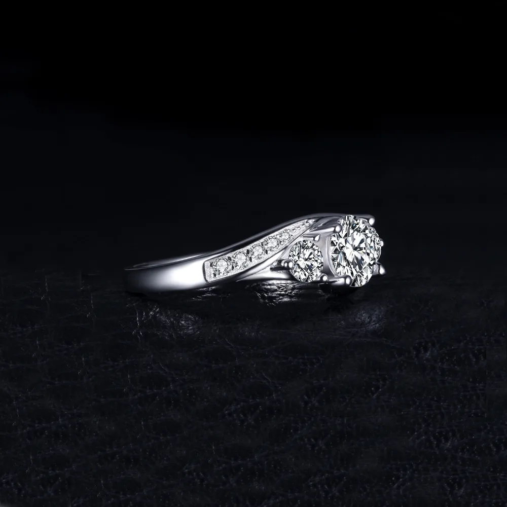 JewelryPalace Classic 1.5ct 3 Stones Cubic Zirconia Engagement Promise Ring 925 Sterling Silver Jewelry For Women Wedding Gift