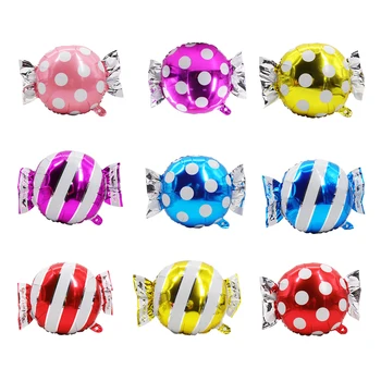 

Colorful Round Stripe Dot Candy Aluminum Foil Balloon Globo Balloon For Birthday Baby Shower Wedding Party Decoration Kids Toy