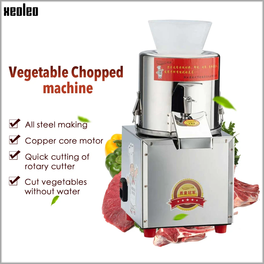 

Xeoleo Vegetable Chopped machine 60kg/h Vegertable Shredding Machine Suitable for Vegertable/meat/Dry pepper Vegetable Cutter