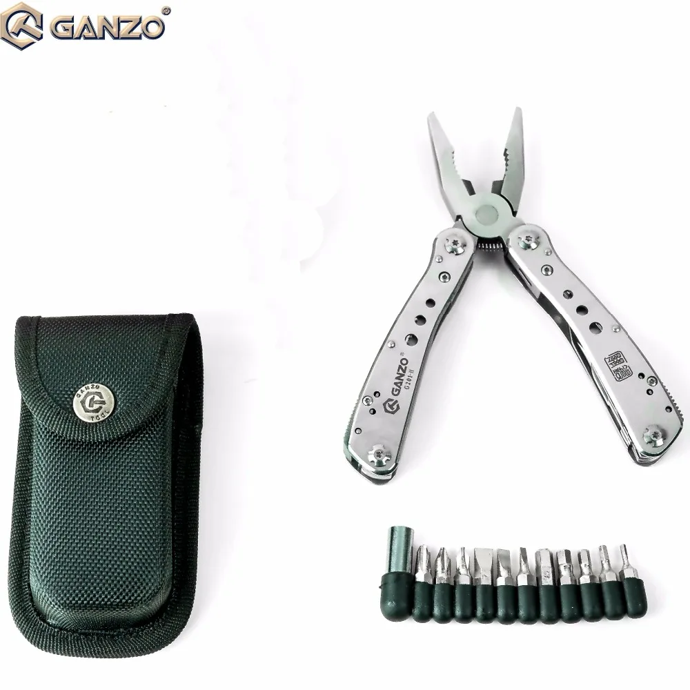 

Original outdoor Ganzo G201H G201-H 22in1 Outdoor Multi Pliers Multi Tool Camping Tool w/ Nylon pouch silve folding plier tools