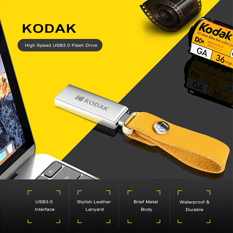 Kodak флеш-накопитель K123 USB 3,1 металлический USB флеш-накопитель 16 ГБ 32 ГБ 64 Гб 128 ГБ флеш-накопитель USB 3,0 флеш-накопитель U диск