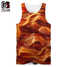 OGKB Hombre летний стиль тренажерные залы 3D жилет с принтом мясо повседневное 5XL одежда Homme безрукавки для женщин