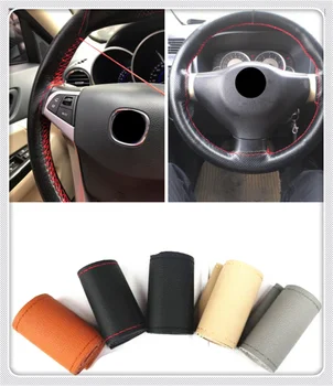

New car interior hand sewing steering wheel cover protection for Opel Optima Rio5 Rio K2 K3 K4 K5 KX3 KX5 Mokka Any Car
