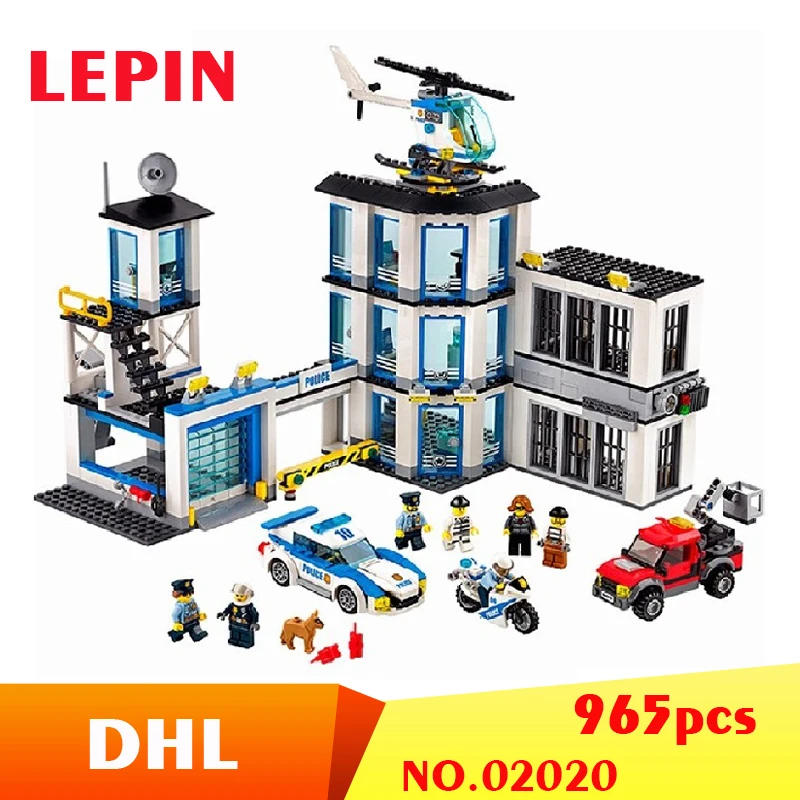 

Lepin 02020 legoing City Police Station Set 965 PCS Building Blocks Bricks Gifts Toys For Children Compatible Legoing City 60141