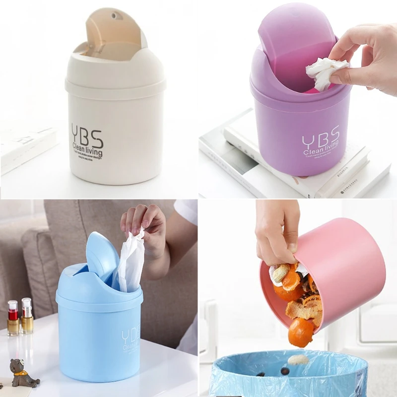 

Cute Mini Small Waste Bin Desktop Garbage Basket Table Home Office Trash Can