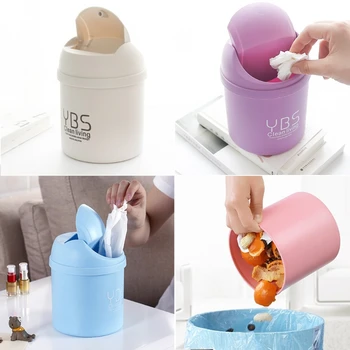 

Cute Mini Small Waste Bin Desktop Garbage Basket Table Home Office Trash Can