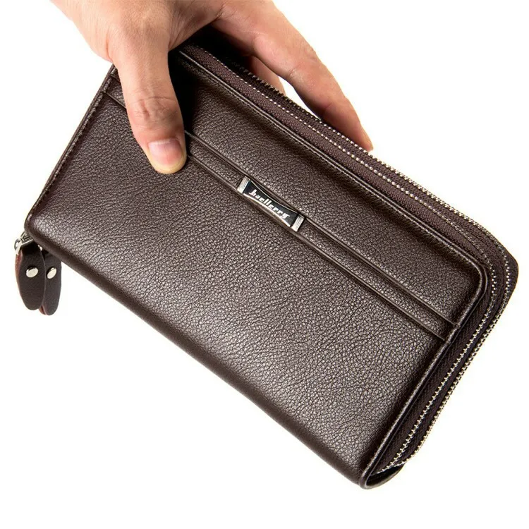 Baellerry Zipper Long Wallet Mens Coin Purse Leather Notecase Business Male Clutch Carteira ...