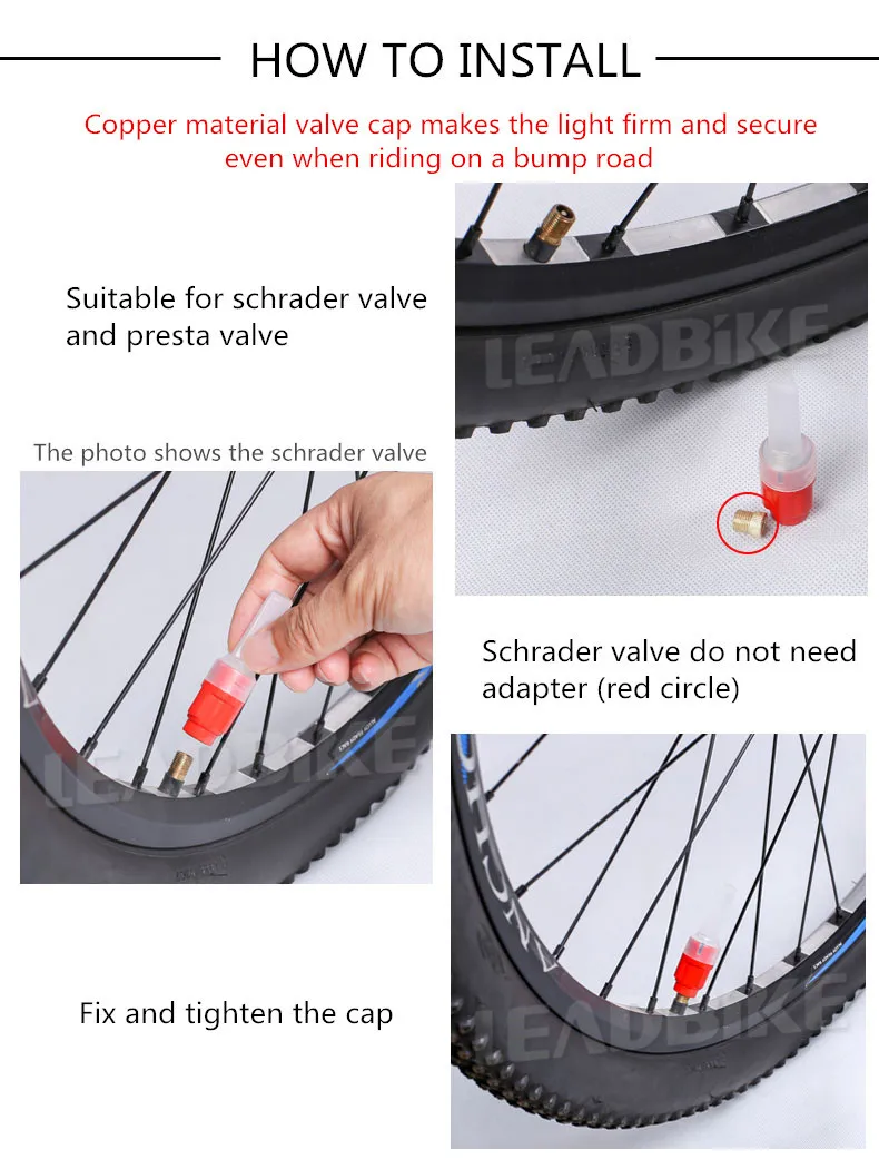 Leadbike 2 шт. велосипедная газовая лампа шина для колеса клапан колпачок светодиодный светильник Аксессуары для велосипеда водонепроницаемый для ночной езды украшения