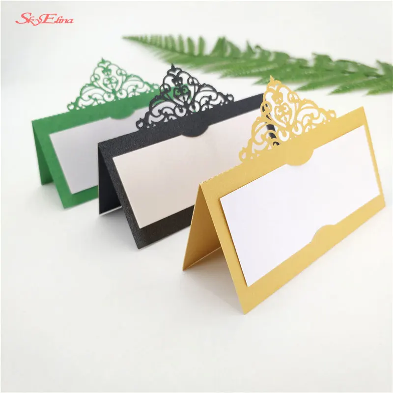 

10/50/100pcs laser cut Name Place Seat Paper Wedding Invitation Table Cards for Party Table Decoration Table Name Place Cards 6Z