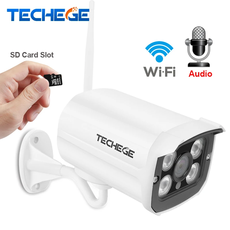 Techege 1080P WiFi Camera Audio Record IP Camera Wireless Wired Camera