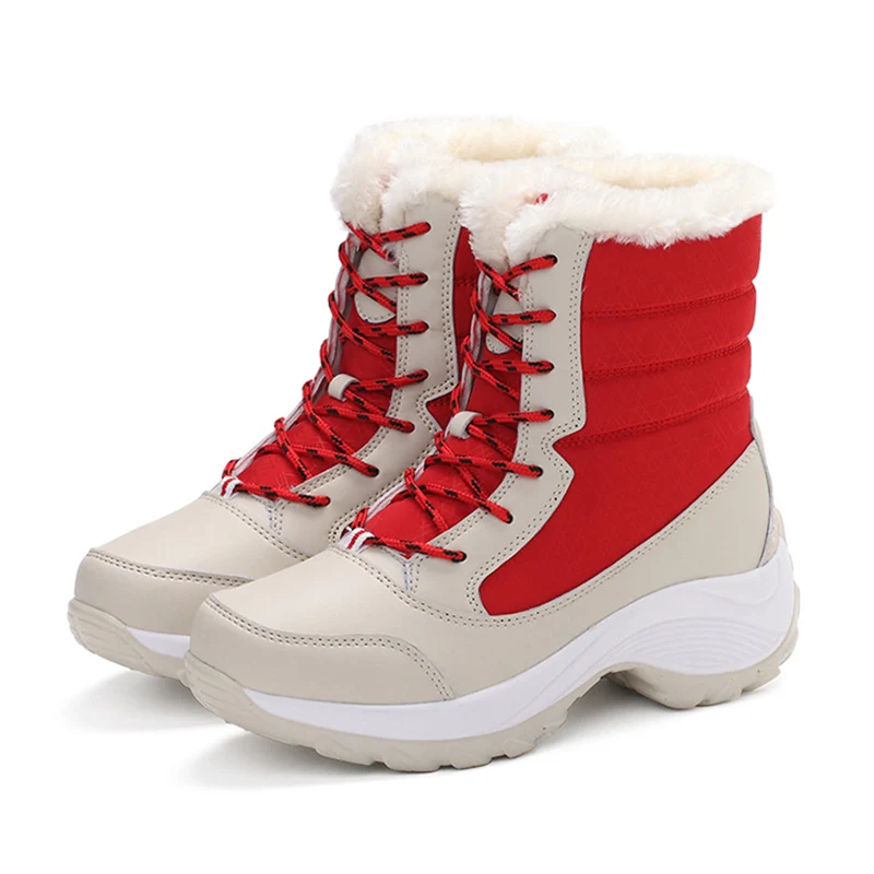 

New Snow Boots Winter Women Casual Shoes Flat Bottom Warm Cotton Shoes Plus Velvet Thick High-top Platform Women Boots Krazing O