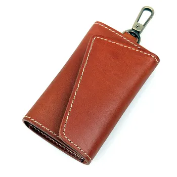 

New Arrival Genuine Leather Keychain Men Keys Holder Cover Organizer Pouch Cow Split Car Key Bag Wallet Housekeeper Key Case