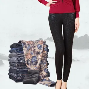 Image 4 - YAVO SOSO jesienno zimowy styl Plus aksamitne ciepłe legginsy damskie Plus rozmiar XXXL drukowanie kwiatów 20 kolorów grube spodnie dla kobiet