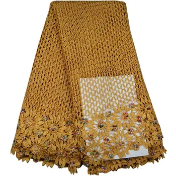 

Water Soluble Laces Fabric 2017 African Cord Laces Fabrics With Beaded Nigerian Guipure Cord Lace Fabric For Wedding Dress