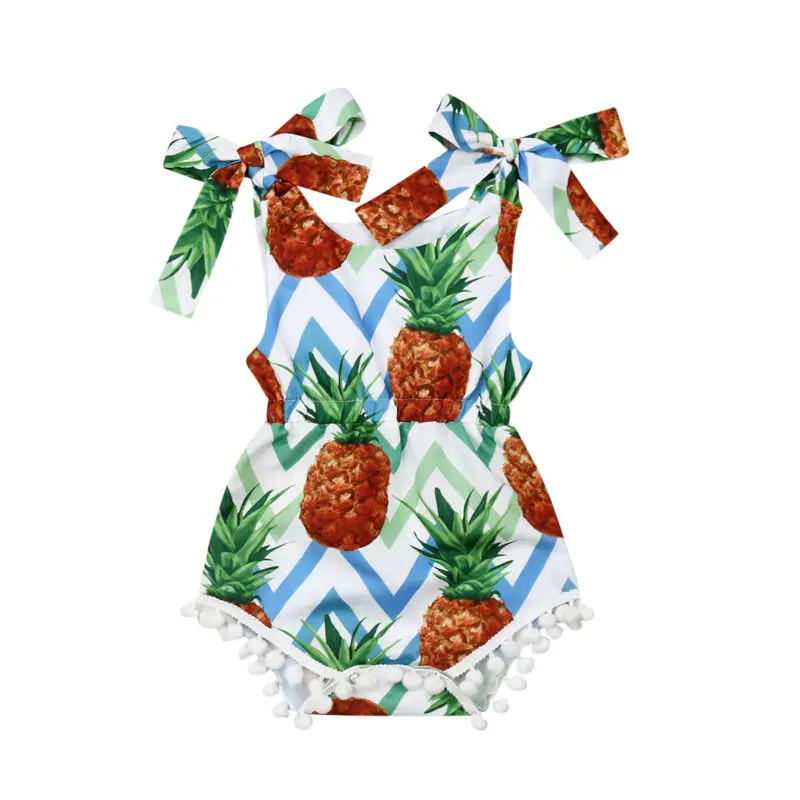 

2019 Newborn Infant Baby Girl Sleeveless Floral Print Bodysuit Jumpsuit Outfits Set Clothes