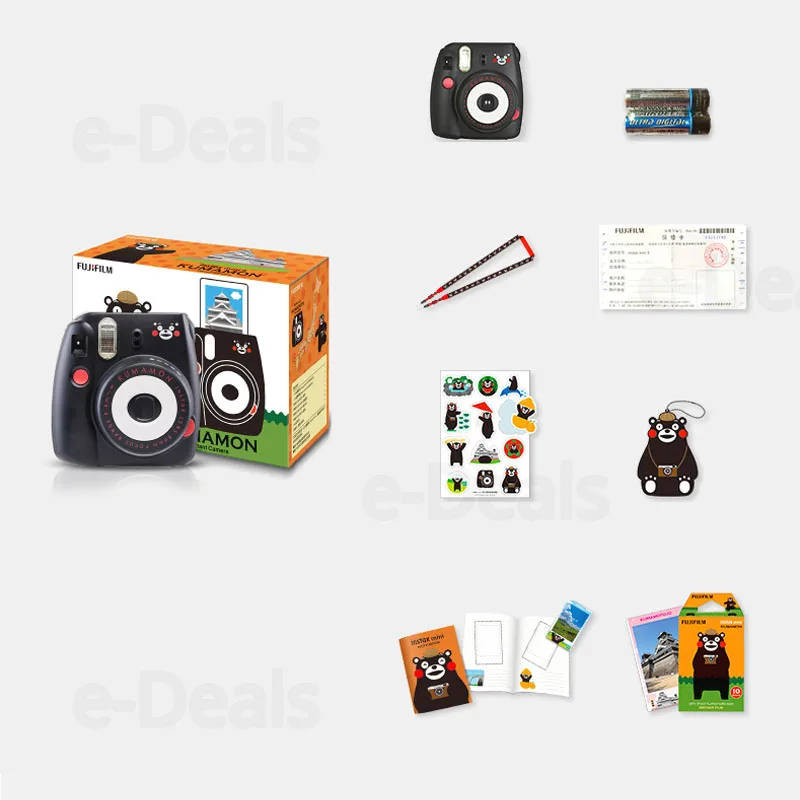 Набор камер Fujifilm Instax Mini 8 KUMAMON, мгновенная камера Kumanon с пленкой Kumanon+ ноутбук+ наклейки+ Специальное кольцо для ключей+ ремешок