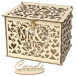 Коробка для хранения Коробка для приглашения на свадьбу с замком DIY деньги деревянные коробки для подарков для дня рождения 19 Mar 29 Прямая