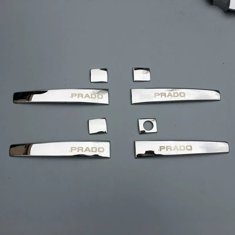 Online 3 colores de acero inoxidable manija de la puerta de estilo cubierta de protección de ajuste para Toyota Land Cruiser Prado FJ150 accesorios 2010 2017