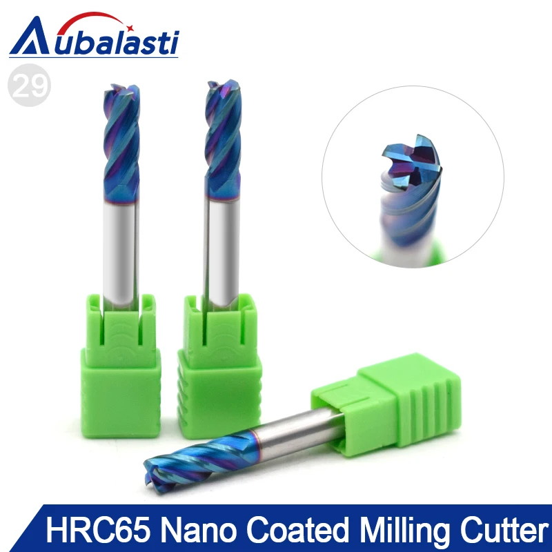 

Aubalasti HRC65 4 Flutes Round Nose Solid Carbide End Cutter CNC Router Bits Tools CNC Milling Cutter Bits for Metal Cutting