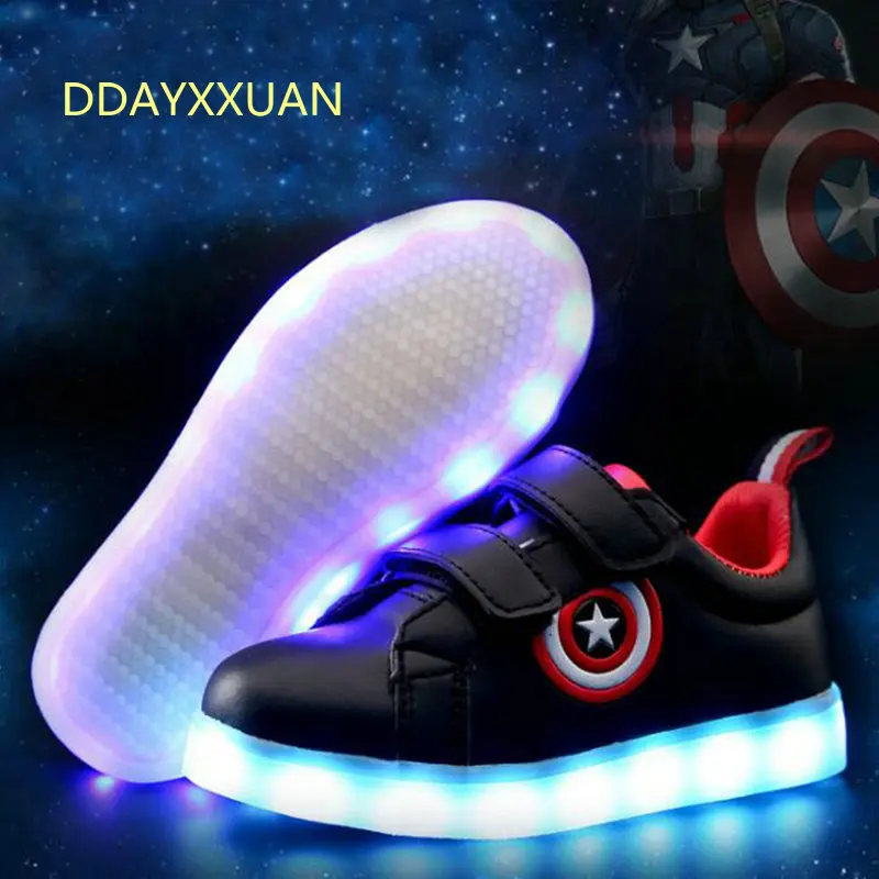 

USB charge Led luminous Shoes For Boys girls Fashion Light Up Casual kids 7 Colors new simulation sole Glowing children sneakers