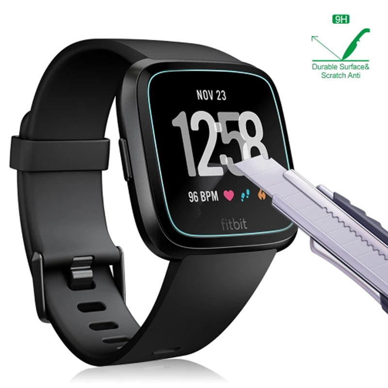 Шт/2 шт Защитная пленка для экрана для Fitbit Versa, закаленное стекло, Смарт-часы, защитная пленка, прозрачная защитная крышка, стеклянный чехол