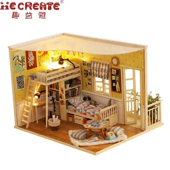 

Me and My Little Buddy Doll House Miniature DIY Dollhouse With Furnitures Wooden House Stars Sky Toys For Children Birthday Gift