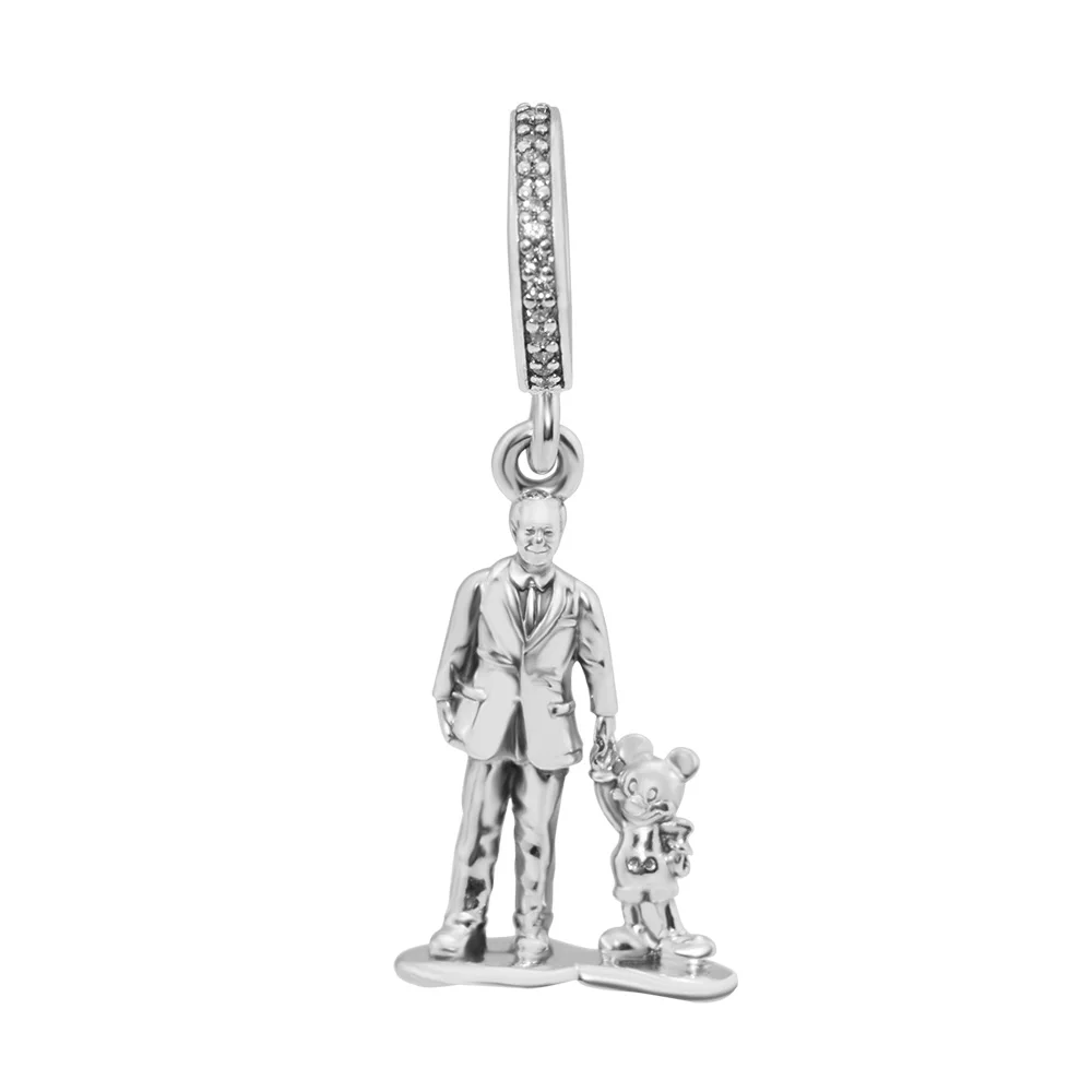 CKK серебро 925 ювелирные изделия Подходит Pandora Браслеты Walt and Mickey ''partners''