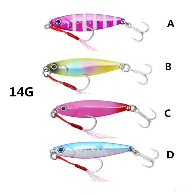 TSURINOYA для рыбалки приманки берег джиг стрелка 7 г/14g 42 мм/54 мм пресноводные морские рыболовные форель бас приманки долго литья металла искусственная приманка - Color: ARROW 14g ABCD