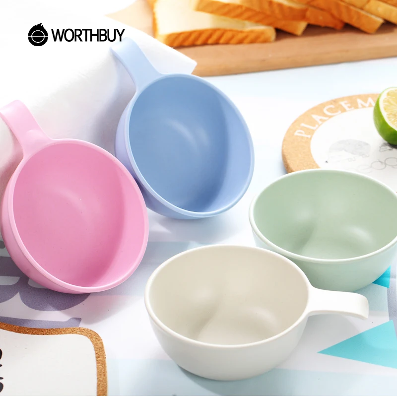 WORTHBUY 4 Pcs/Set Cute Kids Rice Bowl Chinese Eco Friendly Bamboo Bowl