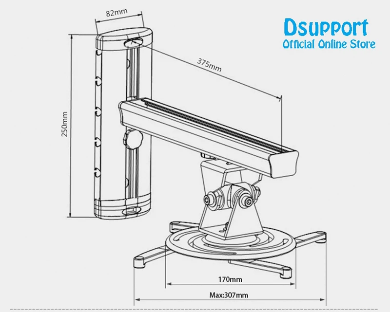 PR03B سبائك الألومنيوم 360 درجة العارض جدار جبل الحركة الكاملة قابل للسحب العالمي العارض شماعات قوس PR03B سبائك الألومنيوم 360 درجة العارض جدار جبل الحركة الكاملة قابل للسحب العالمي العارض شماعات قوس