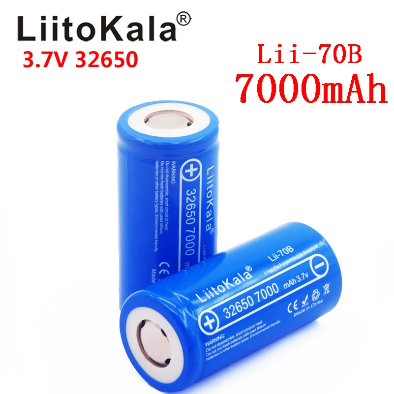 

Liitokala 100% original lii-70B 7000mAh rechargeable lithium battery 32650 INR32650 20A flashlight / microphone battery