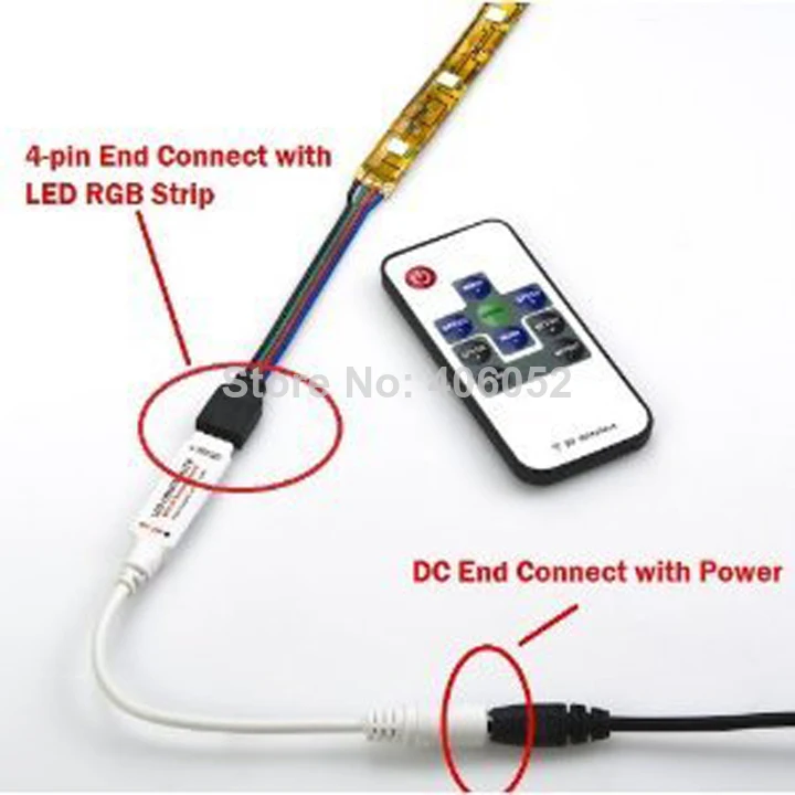 4 шт./лот DC5 24V 12A RF светодиодный контроллер rgb с беспроводным дистанционным