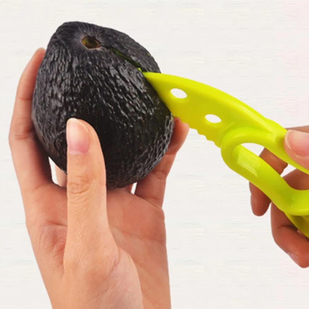 

Green plastic avocado cutting knife corer slicer fruit peeler valve core remover kitchen grater shredder vegetable tool