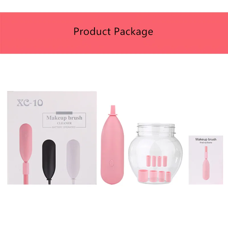 Professional Pink/White/Black Electric Makeup Brush Cleaner&Dryer Set Machine Makeup Foundation Powder Brush Cleansing Tool 25