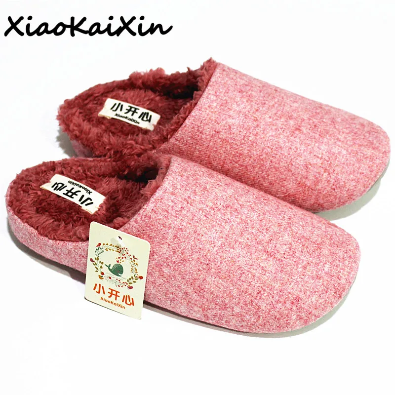 

XiaoKaiXin Recommend Super Warm Home Shoes Woman 2017 Winter Women Indoor Plush Solid Cotton Sewing Antiskid Slippers pantufas