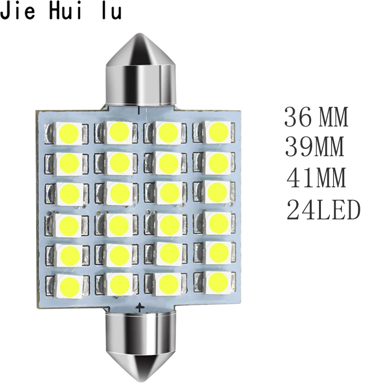 31 мм 36 мм 39 мм 41 мм гирлянда 12 SMD 24 светодиодный 3528 Светодиодный светильник C5W C10W автомобильный купольный светильник авто внутренняя карта крыша лампа для чтения DC12V белый