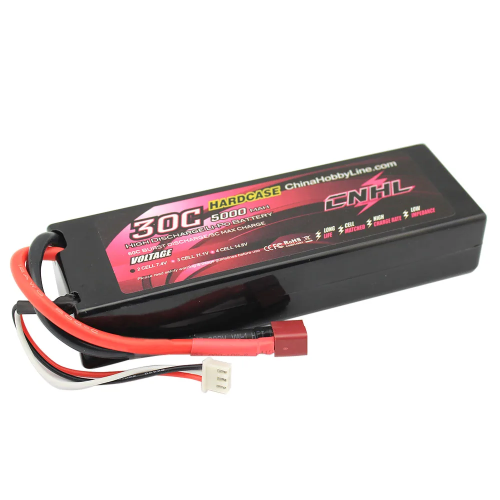 CNHL 5000mAh 7.4V 2S1P 30C Hard Case Lipo Battery(H Series 