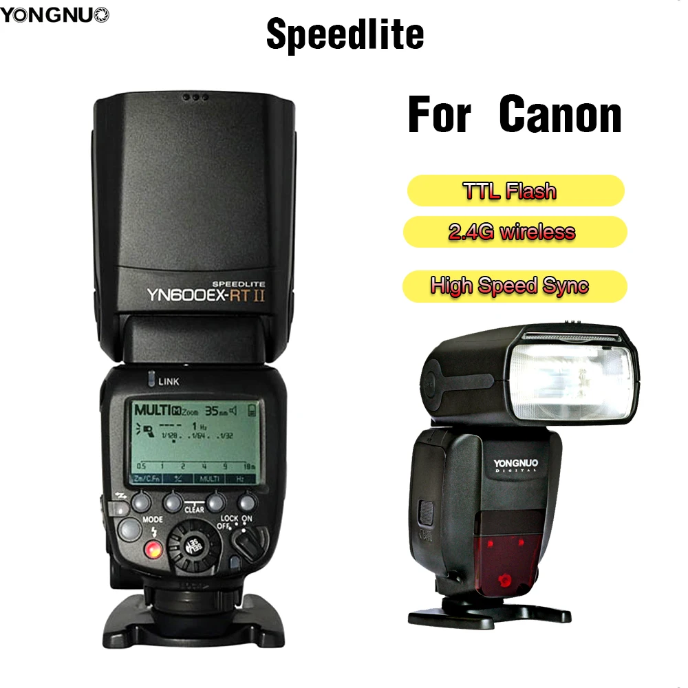 Светодиодная лампа для видеосъемки yongnuo YN600EX-RT II ttl Вспышка Speedlite 2,4 г Беспроводной& YN-E3-RT контроллер триггера для вспышки для Canon 5diii 7D 60D 700D 650D