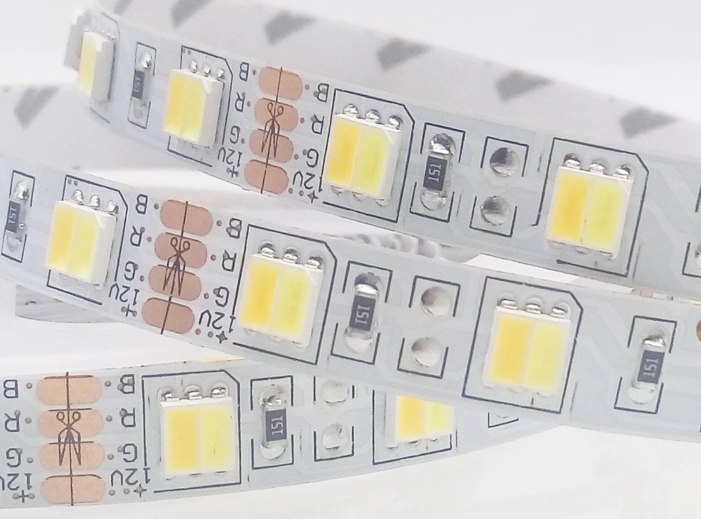 

5050 Led Strip CW/WW CCT Led Color Temperature,5M 2 Colors In 1Led Tape Lights DC12V