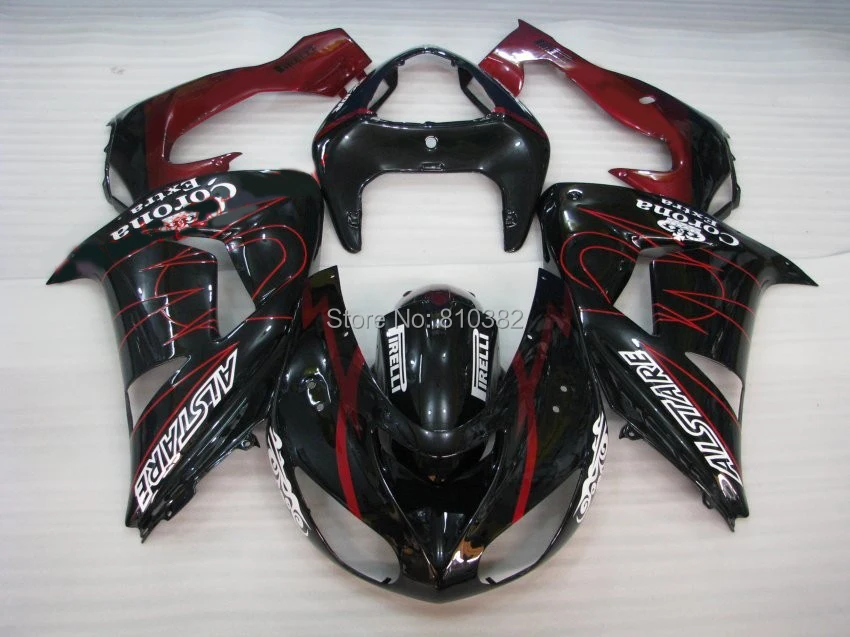 

Motorcycle Fairing kit for KAWASAKI Ninja ZX10R 2006 2007 ZX10R 06 07 COOL red gloss black ABS Fairings set+7 gifts SK70