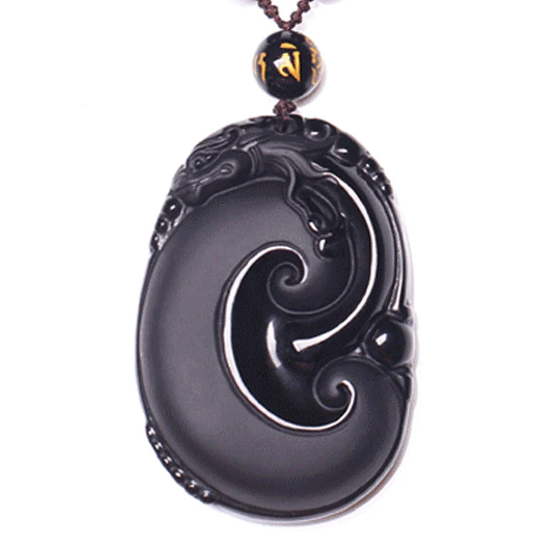 

Free shipping Natural Grade A Obsidian Necklace Pendant Mens Jewelry Pendant Free Shipping