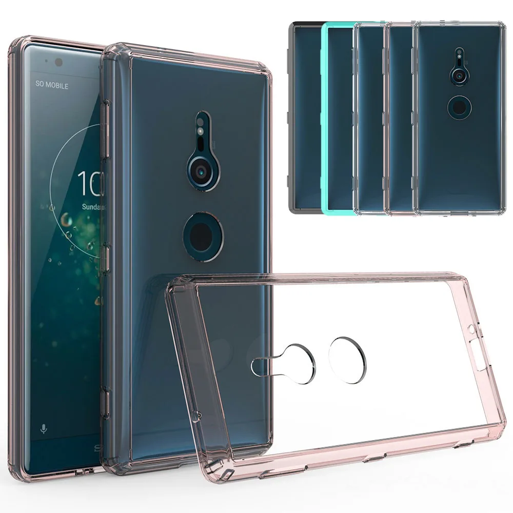 

Ultra Thin Clear Case TPU Frame & Hard PC Back Anti Scratch Shockproof Transparent Cover For Sony Xperia XZ2 H8216 H8266 H8296