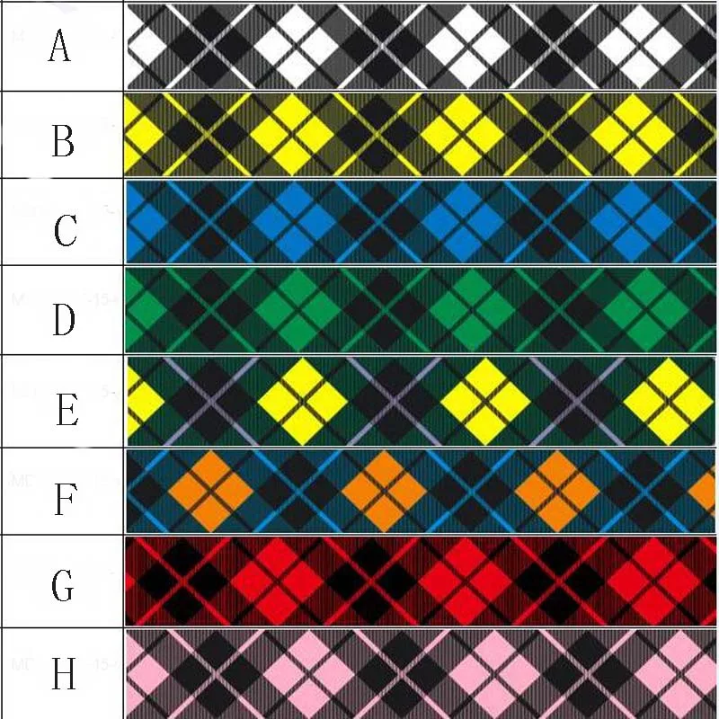 

New 25 38mm plaid ribbon 50 yards DIY hand bow gift wrap dress accessories. Grosgrain ribbon