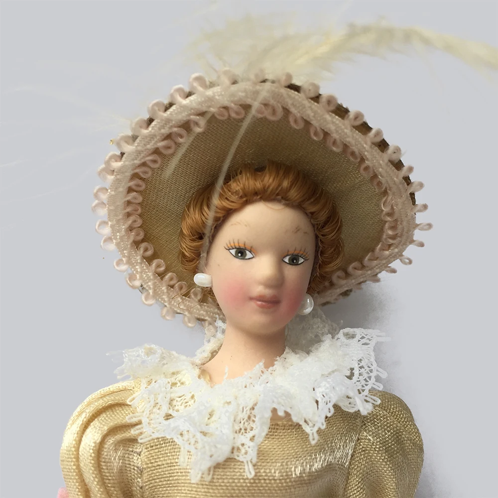 Фарфоровая кукла модель 1:12 кукольный домик миниатюрная юбка леди# PP007