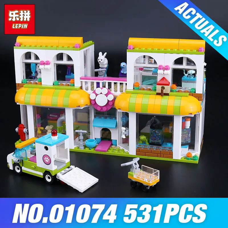 

Lepin 01074 Girls Toys The 41345 Heartlake City Pet Cente Set Model Building Blocks Bricks Children DIY Birthday Funnny Gifts