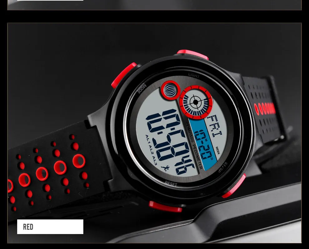Мода SKMEI компас Watch Sport Цифровые наручные часы Спорт на открытом воздухе Для мужчин часы Шагомер калорий Водонепроницаемый Relogio Masculino