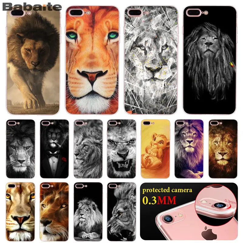 

Babaite Lion on the African steppe Transparent TPU Soft Rubber Phone Cover for iPhone 8 7 6 6S Plus 5 5S SE XR X XS MAX Coque