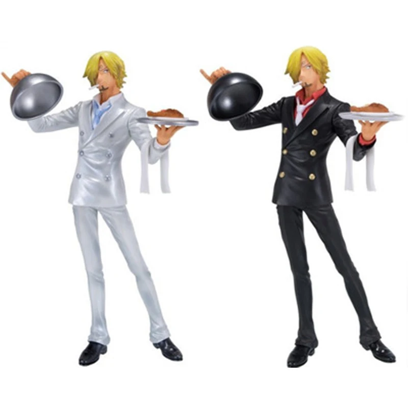 

Anime One Piece Sanji Chef Cooker Black / White Suit PVC Figure Collectible Model Toys
